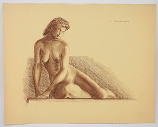 Nevart Dohanian Lounging Nude Figure Study