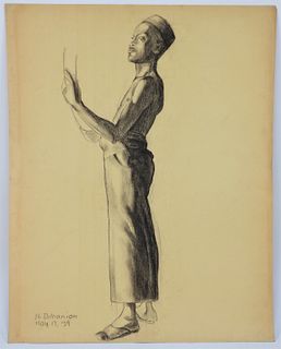 Nevart Dohanian Nubian Male Figure Drawing
