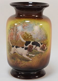 Warwick American Belleek Hunting Dog Vase