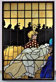 Toulouse Lautrec Style Stained Glass Window