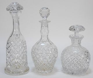 3PC Baccarat & Other Cut Crystal Decanters