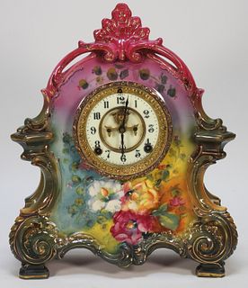 Royal Bonn Germany Porcelain Mantel Clock
