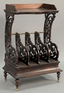 Victorian Rosewood portfolio stand with four sections. ht. 38 in.; wd. 23 in.; dp. 16 in.