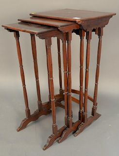 Nest of three mahogany George IV tables. tallest: ht. 28 1/2 in.