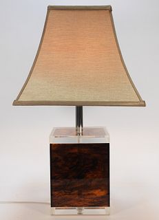MCM Lucite Block Table Lamp