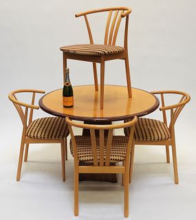 5PC Michael Gloor Luna Table & Workbench Chairs