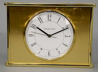 Tiffany & Company Swiss brass mantel clock. ht. 4 3/4 in.; wd. 6 1/2 in.
