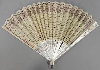 Tiffany & Co. fan in original box marked Union Square N.Y. Paris Grand Prix Exposition 1878 (excellent condition).