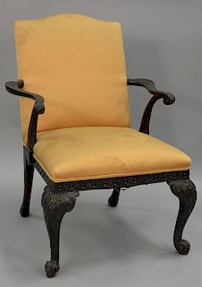 Mahogany armchair with cabriole leg.