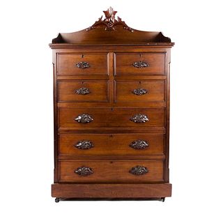 19th C. American Tallboy Mahogany Dresser