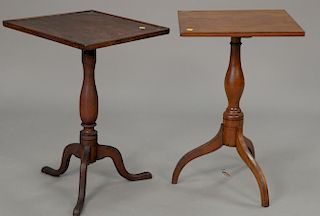Two Federal candlestands, one with molded top.