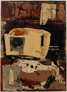 Antoni Tapies Untitled Mixed Media Collage Signed
