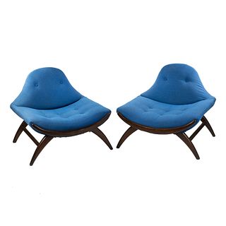 (2) Pair of Adrian Pearsall Blue Gondola Chairs