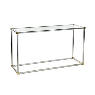 Maison Jansen Style Chrome and Glass Console Table