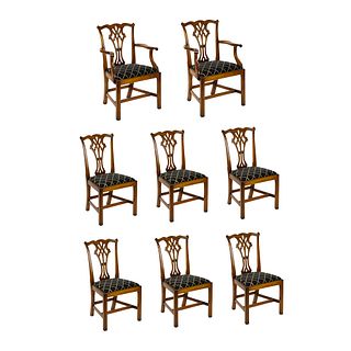 (8) Charles Barr Reproduction Chippendale Dining Chairs