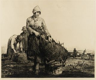 William Lee Hankey 'Mussel Gatherers' Signed Etching