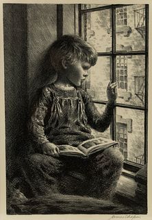 James Chapin 'Child at Window' Signed Lithograph