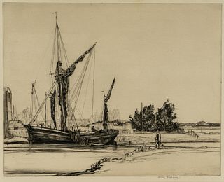 Henry Rushbury 'On the Stour' Drypoint Etching
