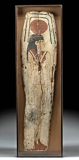 Egyptian Painted Wood Sarcophagus Panel of Nut