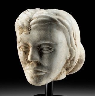 Eastern Roman Marble Female Head w/ Sea Encrustations