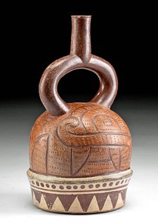Rare Moche Pottery Stirrup Vessel, TL Tested