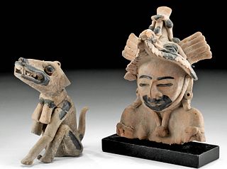 Veracruz Pottery - Coyote +  Bust w/ Coyote Headdress