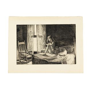 James Yarbrough Nude Couple in Bed Etching 