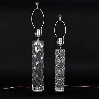 (2) Group of Two Cut Crystal Table Lamps 