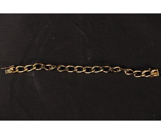 14kt. YELLOW GOLD SOLID LINK CURB BRACELET