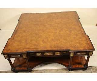 NEOCLASSICAL COFFEE TABLE WITH MARBLE PLAQUES