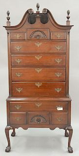 Kaplan mahogany two part Chippendale style highboy. ht. 80 in.; wd. 36 in.