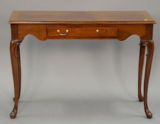 Two Hickory mahogany hall tables with drawers (one part of one pull missing). ht. 32 in.; top: 15" x 36"