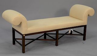 Baker upholstered bench. seat ht. 18 in.; wd. 70 in.