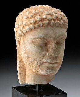 Expressive Roman Marble Bust of a Bearded Male