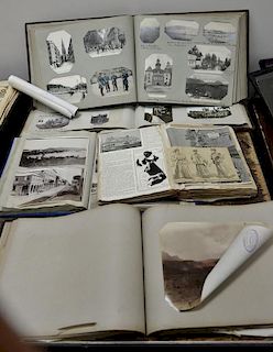 Five large scrap books, late 19th to early 20th century.