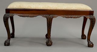 Mahogany Chippendale style bench. lg. 43 in.