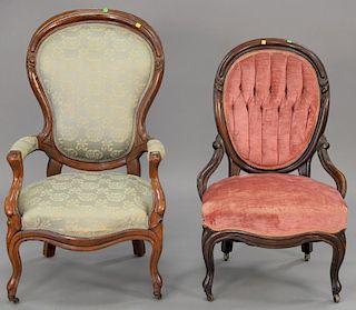 Two Victorian chairs one lady's and one Gents.