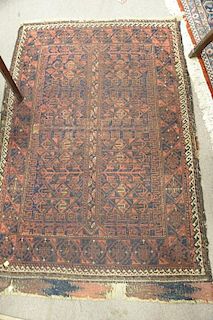 Belouch Oriental throw rug. 3'4" x 5'2"