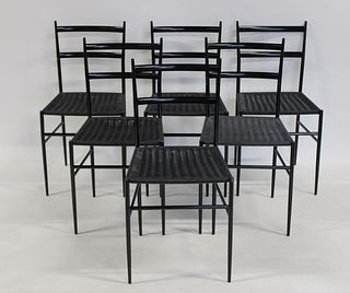 6  Gio Ponti Enameled Metal Chairs.