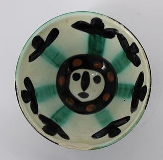 Pablo Picasso (Spanish, 1881-1973) "Face" Madoura Porcelain Bowl