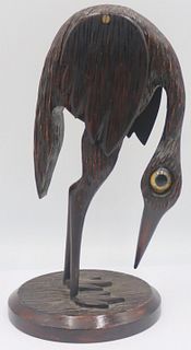 Vintage Carved Wood Bird Form Clock.