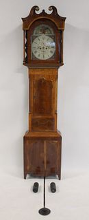 Antique Inlaid Mahogany Grandfather Clock.