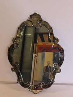 Smoked Glass Midcentury Venetian Mirror
