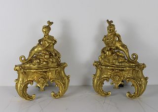 A Pair Of Louis XV Style Gilt Bronze Figural