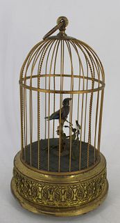 Antique Brass German Birdcage Automaton.