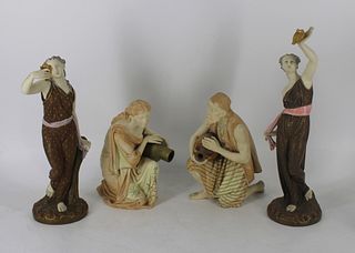 2 Pairs Of Royal Worcester Porcelain Figures.