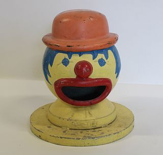 Figural Cast Aluminum Carnival Clown Topper