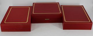 8 Cartier Flutes And A Decanter Set Boxed.