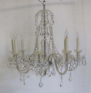 Antique Waterford Style Cut Glass Chandelier .