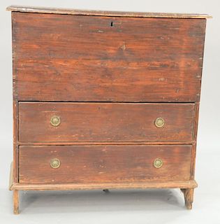 Primitive lift top blanket chest with original hinges, 18th century. ht. 39 in.; wd. 36 in.; dp. 17 in.